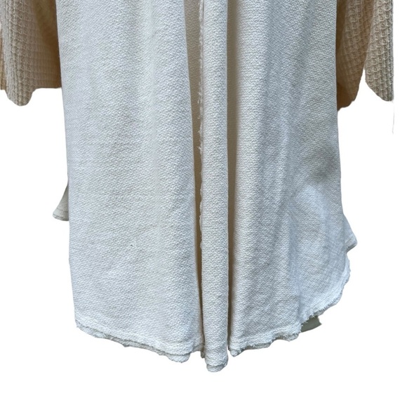 We The Free Boho Cropped Puff Sleeve Cream Flowy Blouse Size S - Picture 10 of 13